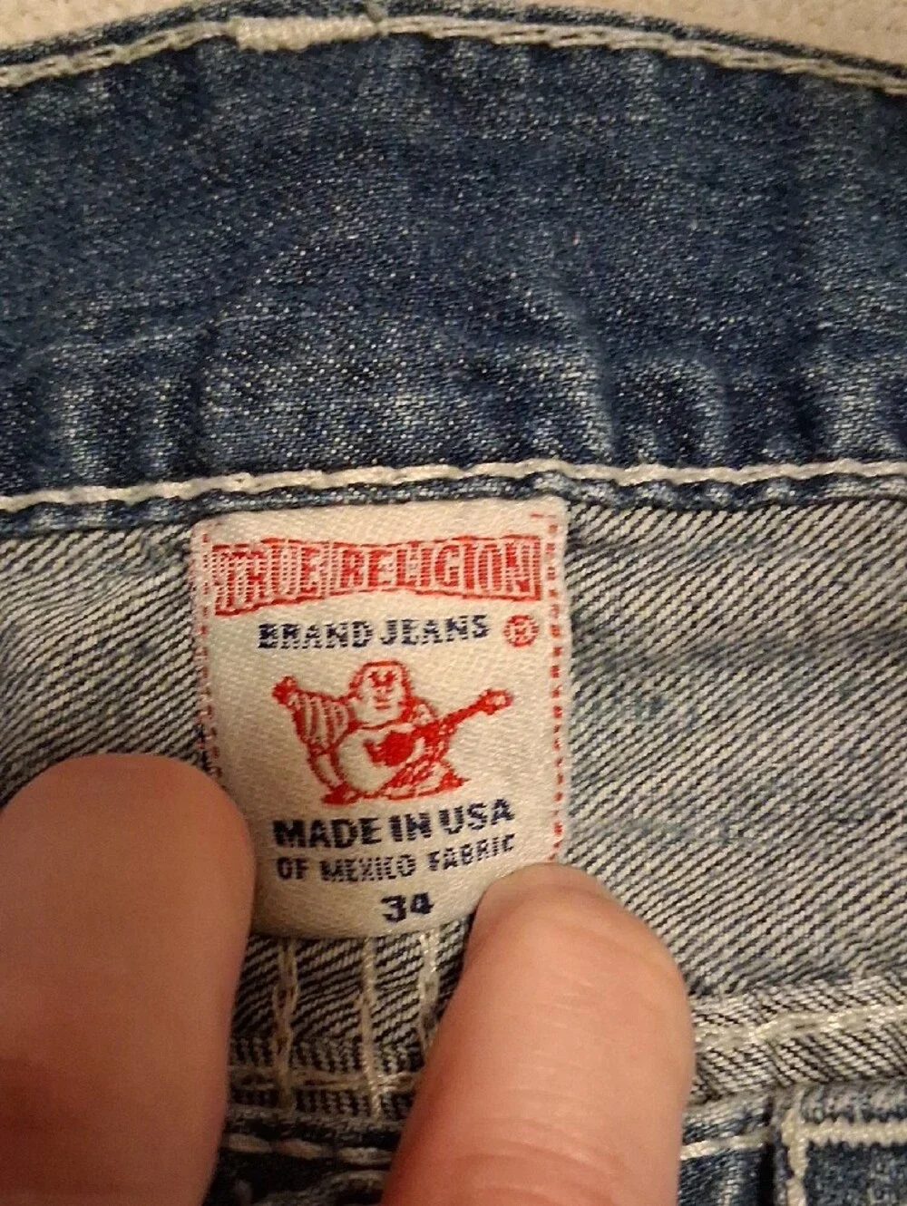 NWOT MENS True Religion Bootcut Jeans with Contrast Stitching SIZE 34